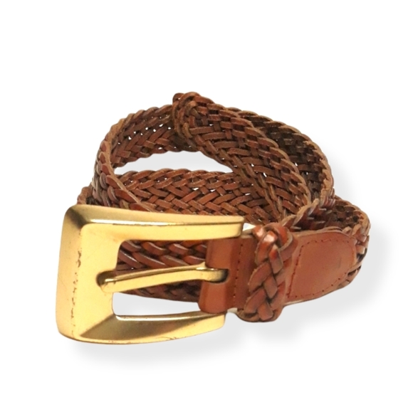1990\'s DKNY Women\'s Braided Leather Belt M/L New Vintage DKNY Women Braided Leather Belt Brown L/XL | eBay main image 3